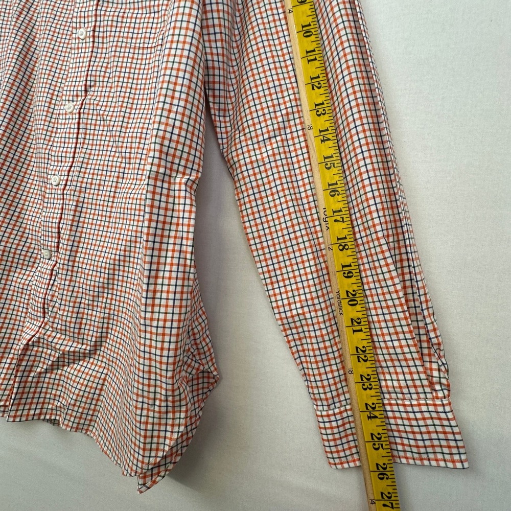 Ralph Lauren Plaid Button Down Shirt Men's M Orange Green Cotton - Picture 6 of 10